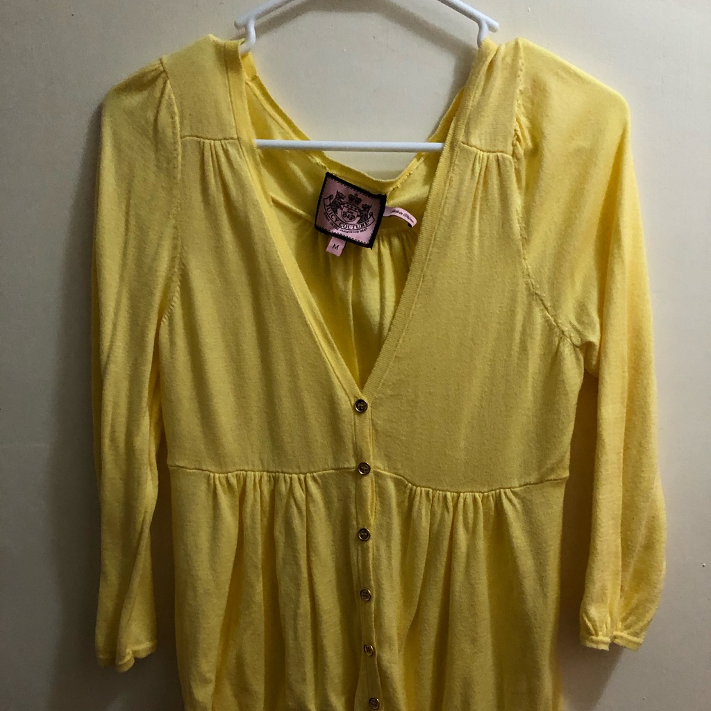 Juicy Couture Yellow Babydoll Cardigan